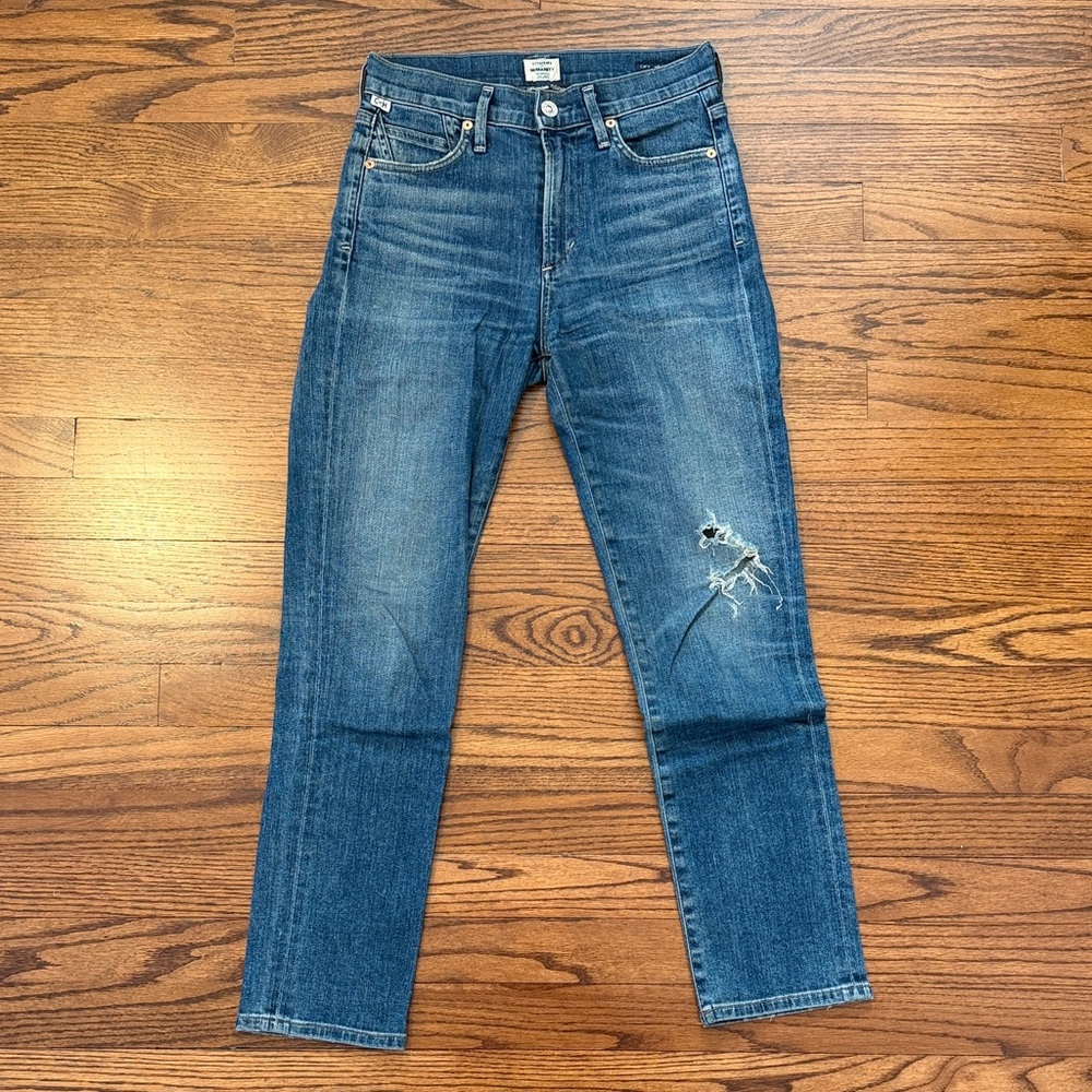 Citizens Of Humanity Distressed Blue Slim Jeans